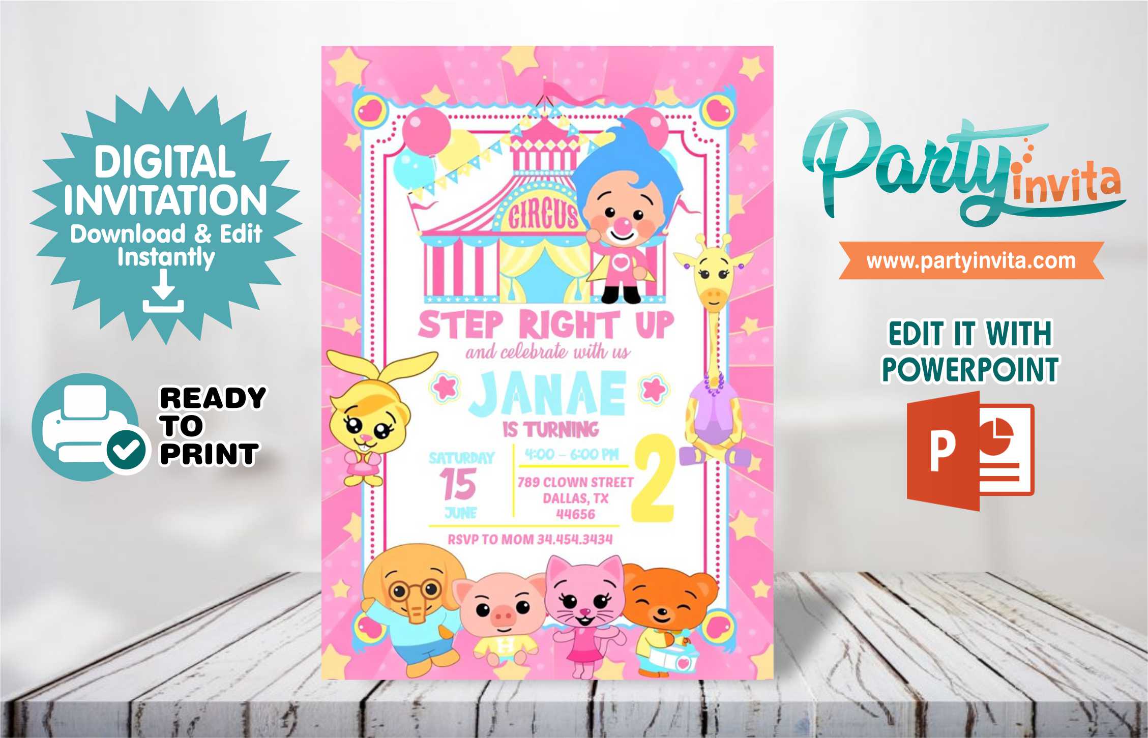 Plim Plim Girl 02 Editable in Powerpoint