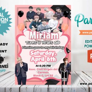 BTS Invitation Editable in Powerpoint