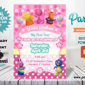 Backyardigans Invitation Editable in Powerpoint