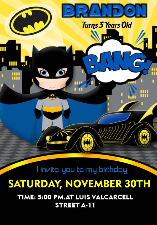 Batman Animated Invitation Editable in Powerpoint