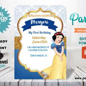 Snow White Invitation Editable in Powerpoint