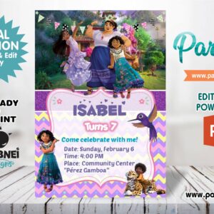 Encanto Disney Invitation Editable in Powerpoint