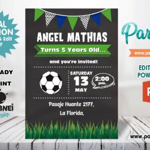 Futbol Invitation Editable in Powerpoint