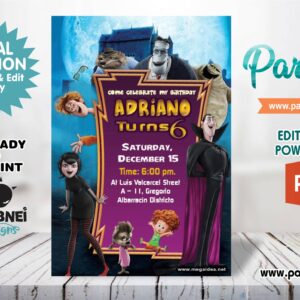 Hotel Transylvania Invitation Editable in Powerpoint