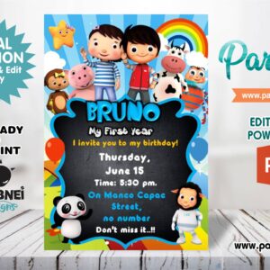 Litle Baby Bum Invitation Editable in Powerpoint
