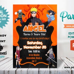 Naruto Invitation Editable in Powerpoint