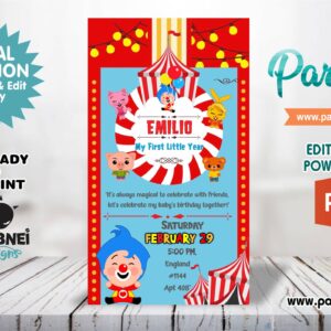 Plim Plim Boy Invitation Editable in Powerpoint