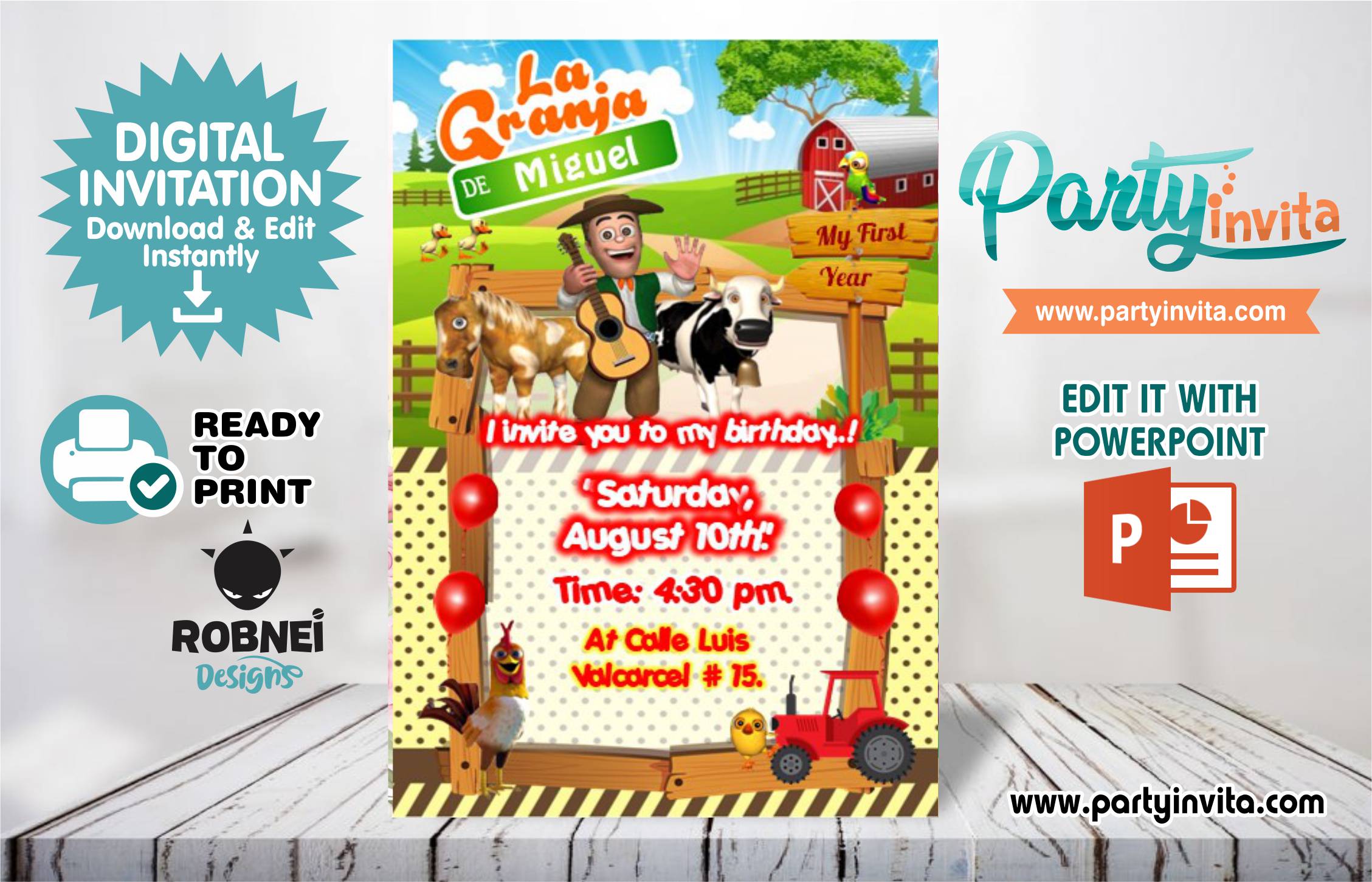 The Farm of Zenón Invitation Editable in Powerpoint